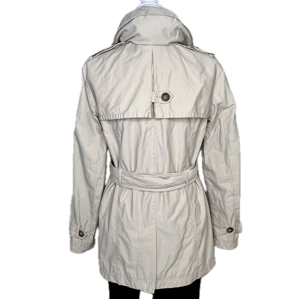 Tommy Hilfiger Trench Coat Belted Jacket Hidden Hood Beige Tan Medium M - Picture 12 of 17